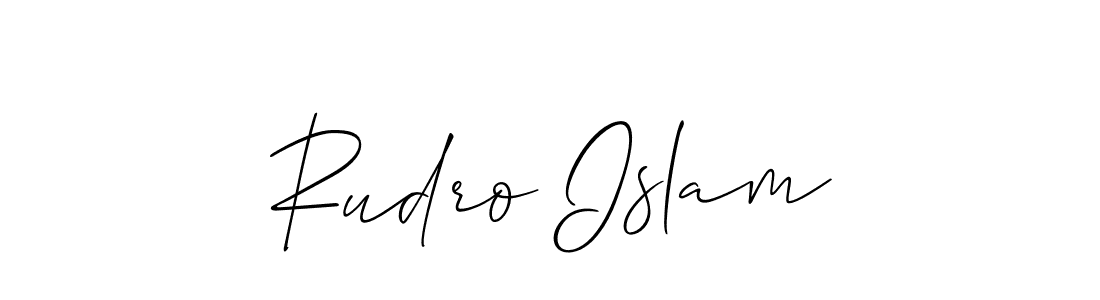 Use a signature maker to create a handwritten signature online. With this signature software, you can design (Allison_Script) your own signature for name Rudro Islam. Rudro Islam signature style 2 images and pictures png