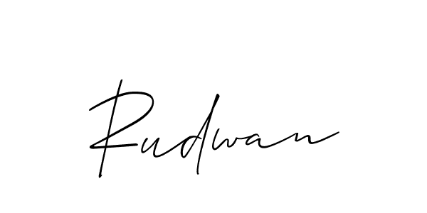 Use a signature maker to create a handwritten signature online. With this signature software, you can design (Allison_Script) your own signature for name Rudwan. Rudwan signature style 2 images and pictures png