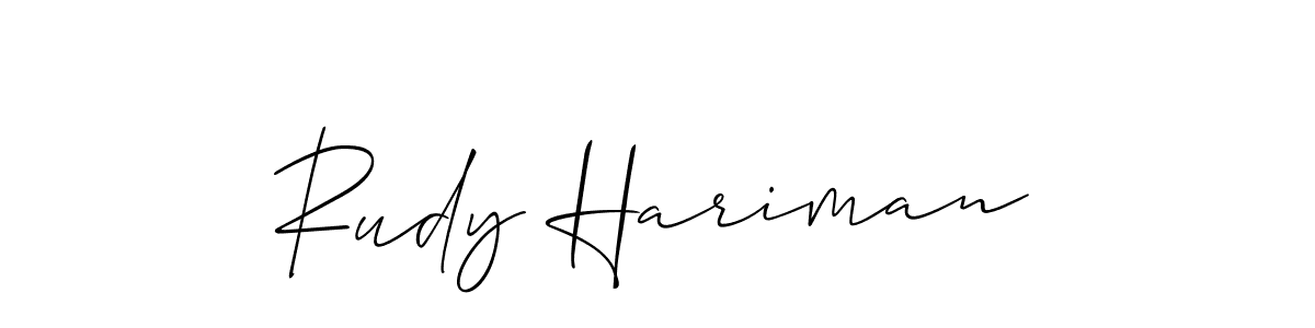 Make a beautiful signature design for name Rudy Hariman. With this signature (Allison_Script) style, you can create a handwritten signature for free. Rudy Hariman signature style 2 images and pictures png