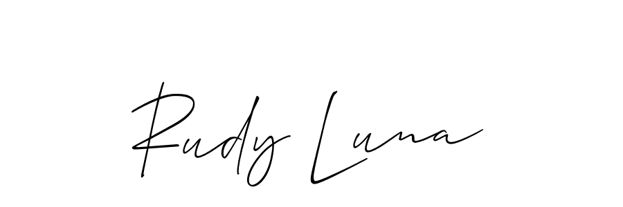 The best way (Allison_Script) to make a short signature is to pick only two or three words in your name. The name Rudy Luna include a total of six letters. For converting this name. Rudy Luna signature style 2 images and pictures png