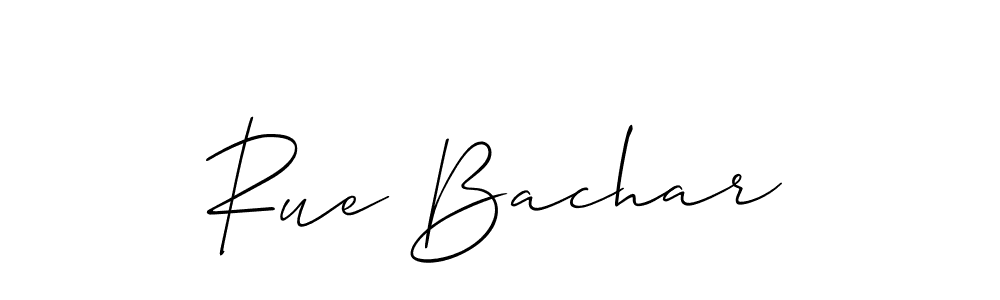 Also You can easily find your signature by using the search form. We will create Rue Bachar name handwritten signature images for you free of cost using Allison_Script sign style. Rue Bachar signature style 2 images and pictures png