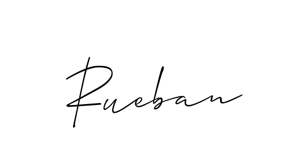 if you are searching for the best signature style for your name Rueban. so please give up your signature search. here we have designed multiple signature styles  using Allison_Script. Rueban signature style 2 images and pictures png