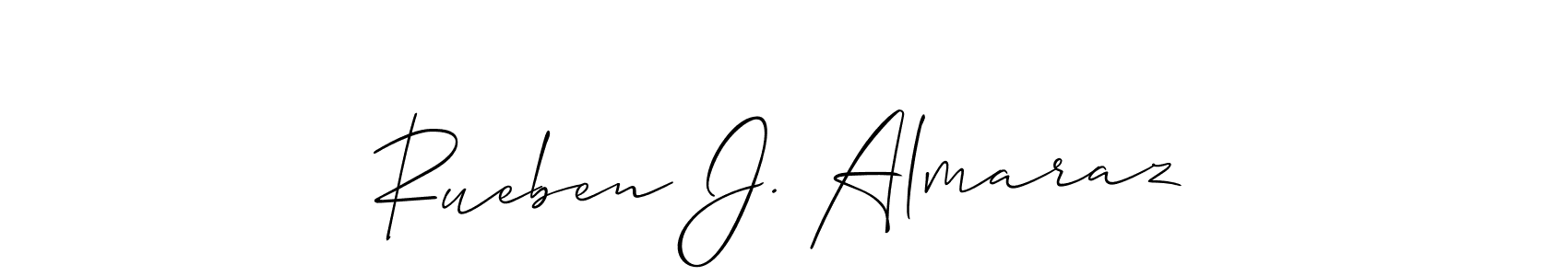 Use a signature maker to create a handwritten signature online. With this signature software, you can design (Allison_Script) your own signature for name Rueben J. Almaraz. Rueben J. Almaraz signature style 2 images and pictures png