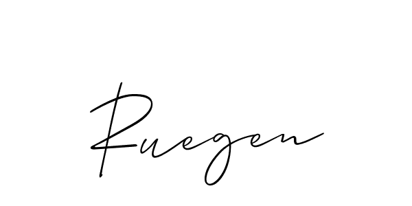The best way (Allison_Script) to make a short signature is to pick only two or three words in your name. The name Ruegen include a total of six letters. For converting this name. Ruegen signature style 2 images and pictures png