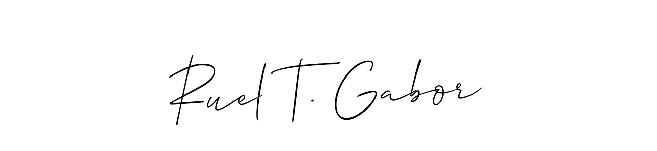 You can use this online signature creator to create a handwritten signature for the name Ruel T. Gabor. This is the best online autograph maker. Ruel T. Gabor signature style 2 images and pictures png