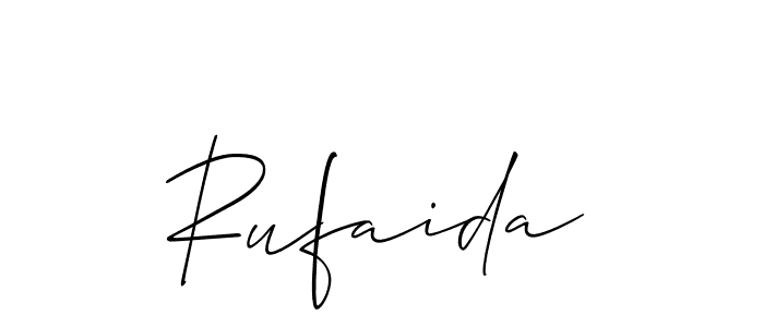 How to make Rufaida name signature. Use Allison_Script style for creating short signs online. This is the latest handwritten sign. Rufaida signature style 2 images and pictures png