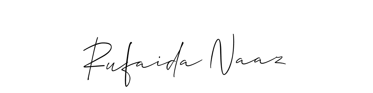 How to make Rufaida Naaz signature? Allison_Script is a professional autograph style. Create handwritten signature for Rufaida Naaz name. Rufaida Naaz signature style 2 images and pictures png