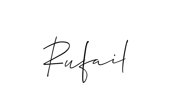 if you are searching for the best signature style for your name Rufail. so please give up your signature search. here we have designed multiple signature styles  using Allison_Script. Rufail signature style 2 images and pictures png