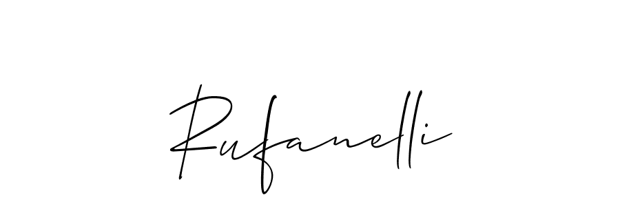How to make Rufanelli signature? Allison_Script is a professional autograph style. Create handwritten signature for Rufanelli name. Rufanelli signature style 2 images and pictures png