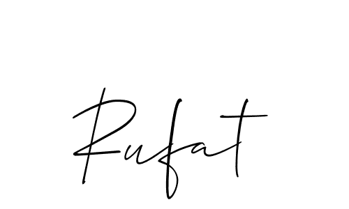 Use a signature maker to create a handwritten signature online. With this signature software, you can design (Allison_Script) your own signature for name Rufat. Rufat signature style 2 images and pictures png