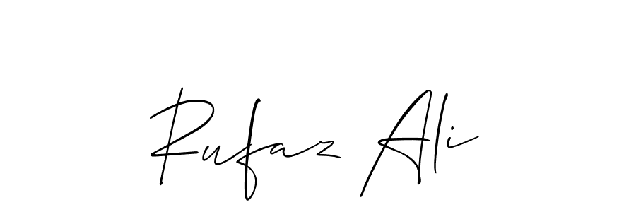 How to make Rufaz Ali name signature. Use Allison_Script style for creating short signs online. This is the latest handwritten sign. Rufaz Ali signature style 2 images and pictures png