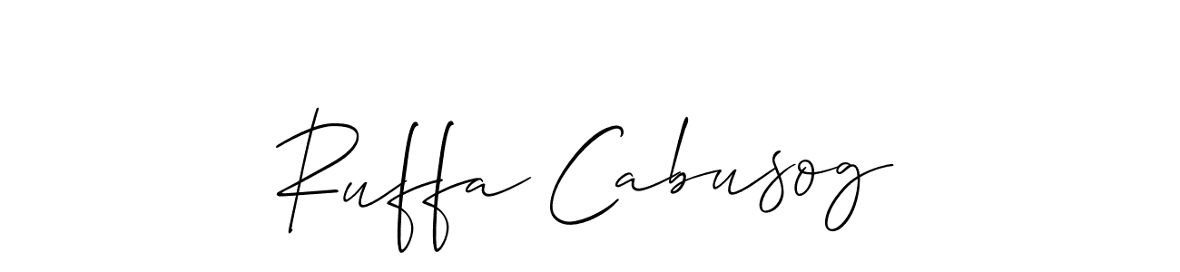 The best way (Allison_Script) to make a short signature is to pick only two or three words in your name. The name Ruffa Cabusog include a total of six letters. For converting this name. Ruffa Cabusog signature style 2 images and pictures png