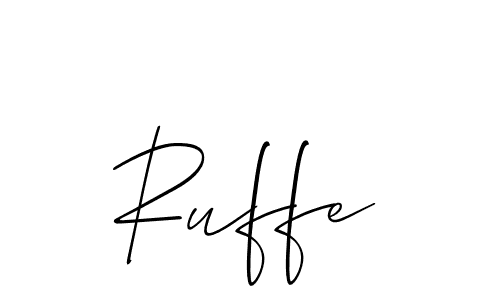 Use a signature maker to create a handwritten signature online. With this signature software, you can design (Allison_Script) your own signature for name Ruffe. Ruffe signature style 2 images and pictures png