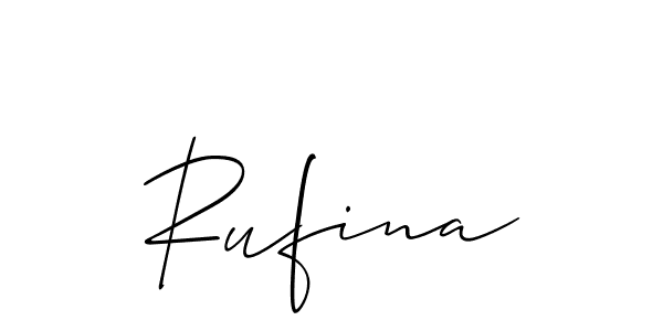 Create a beautiful signature design for name Rufina. With this signature (Allison_Script) fonts, you can make a handwritten signature for free. Rufina signature style 2 images and pictures png