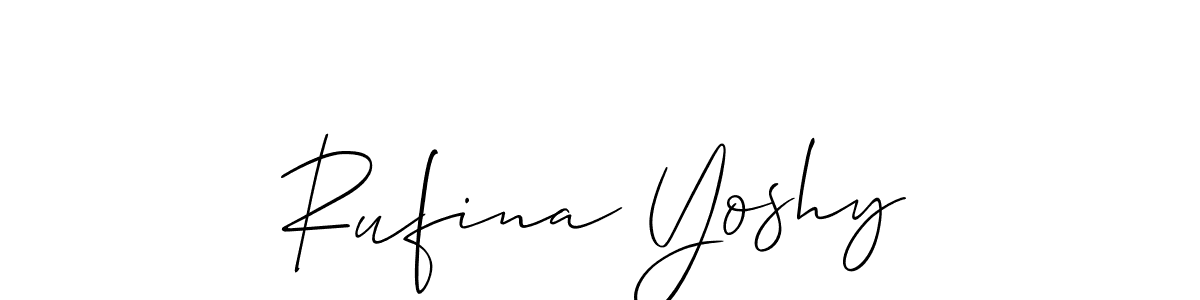 Design your own signature with our free online signature maker. With this signature software, you can create a handwritten (Allison_Script) signature for name Rufina Yoshy. Rufina Yoshy signature style 2 images and pictures png