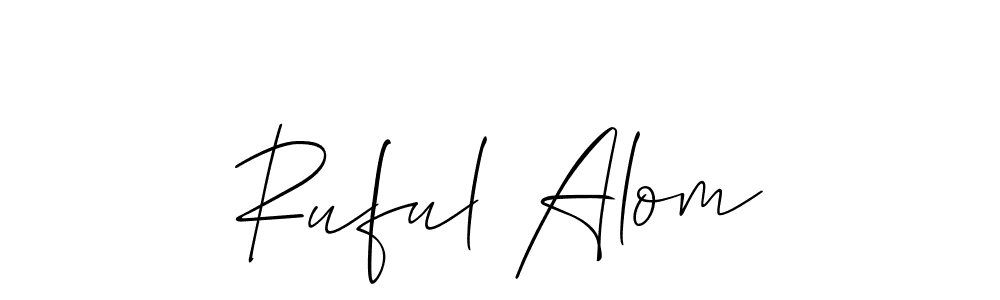 Make a beautiful signature design for name Ruful Alom. With this signature (Allison_Script) style, you can create a handwritten signature for free. Ruful Alom signature style 2 images and pictures png