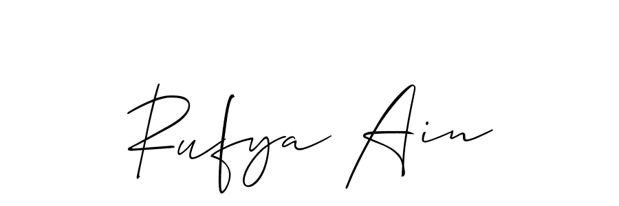 Design your own signature with our free online signature maker. With this signature software, you can create a handwritten (Allison_Script) signature for name Rufya Ain. Rufya Ain signature style 2 images and pictures png