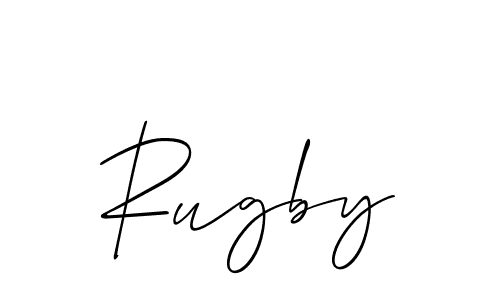 How to Draw Rugby signature style? Allison_Script is a latest design signature styles for name Rugby. Rugby signature style 2 images and pictures png