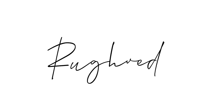 Create a beautiful signature design for name Rughved. With this signature (Allison_Script) fonts, you can make a handwritten signature for free. Rughved signature style 2 images and pictures png