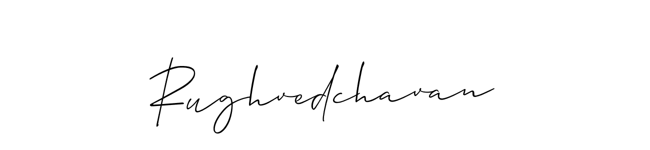 The best way (Allison_Script) to make a short signature is to pick only two or three words in your name. The name Rughvedchavan include a total of six letters. For converting this name. Rughvedchavan signature style 2 images and pictures png