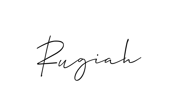 Create a beautiful signature design for name Rugiah. With this signature (Allison_Script) fonts, you can make a handwritten signature for free. Rugiah signature style 2 images and pictures png