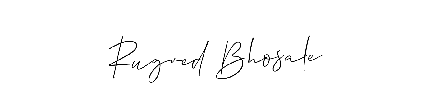 Allison_Script is a professional signature style that is perfect for those who want to add a touch of class to their signature. It is also a great choice for those who want to make their signature more unique. Get Rugved Bhosale name to fancy signature for free. Rugved Bhosale signature style 2 images and pictures png