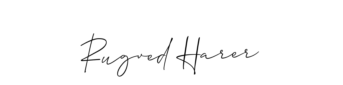 Similarly Allison_Script is the best handwritten signature design. Signature creator online .You can use it as an online autograph creator for name Rugved Harer. Rugved Harer signature style 2 images and pictures png