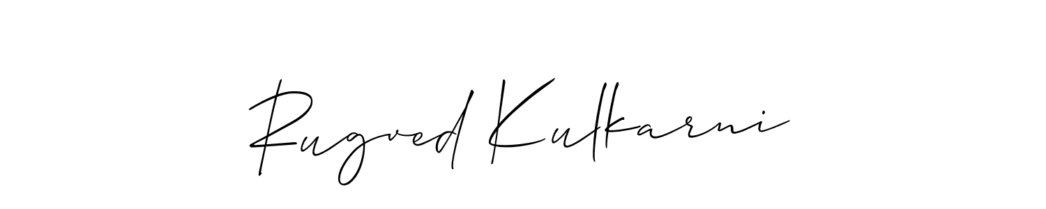 Also we have Rugved Kulkarni name is the best signature style. Create professional handwritten signature collection using Allison_Script autograph style. Rugved Kulkarni signature style 2 images and pictures png