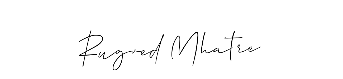 Also we have Rugved Mhatre name is the best signature style. Create professional handwritten signature collection using Allison_Script autograph style. Rugved Mhatre signature style 2 images and pictures png