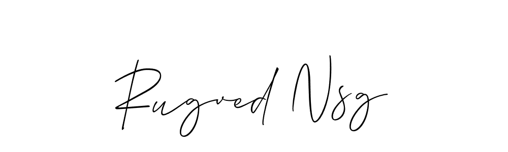 Similarly Allison_Script is the best handwritten signature design. Signature creator online .You can use it as an online autograph creator for name Rugved Nsg. Rugved Nsg signature style 2 images and pictures png