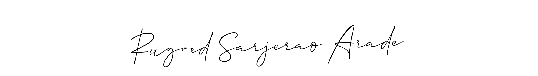Make a beautiful signature design for name Rugved Sarjerao Arade. With this signature (Allison_Script) style, you can create a handwritten signature for free. Rugved Sarjerao Arade signature style 2 images and pictures png
