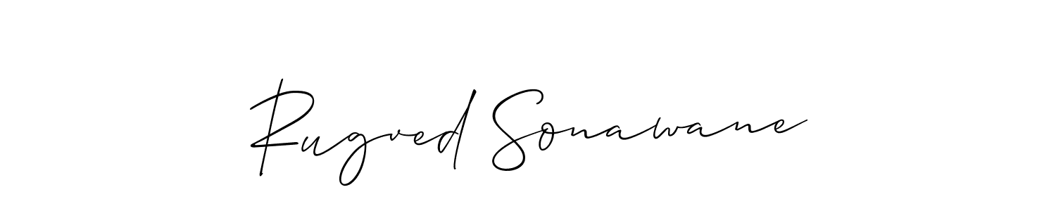 Also we have Rugved Sonawane name is the best signature style. Create professional handwritten signature collection using Allison_Script autograph style. Rugved Sonawane signature style 2 images and pictures png