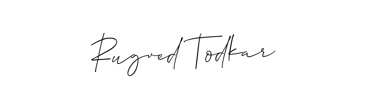 It looks lik you need a new signature style for name Rugved Todkar. Design unique handwritten (Allison_Script) signature with our free signature maker in just a few clicks. Rugved Todkar signature style 2 images and pictures png