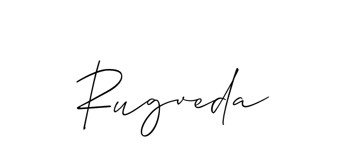Use a signature maker to create a handwritten signature online. With this signature software, you can design (Allison_Script) your own signature for name Rugveda. Rugveda signature style 2 images and pictures png