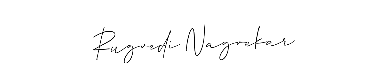 Make a short Rugvedi Nagvekar signature style. Manage your documents anywhere anytime using Allison_Script. Create and add eSignatures, submit forms, share and send files easily. Rugvedi Nagvekar signature style 2 images and pictures png