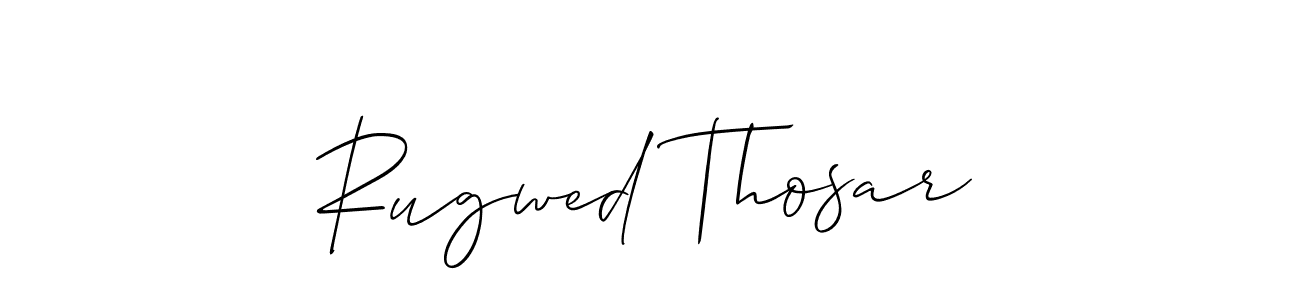 Make a beautiful signature design for name Rugwed Thosar. With this signature (Allison_Script) style, you can create a handwritten signature for free. Rugwed Thosar signature style 2 images and pictures png