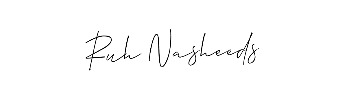 Ruh Nasheeds stylish signature style. Best Handwritten Sign (Allison_Script) for my name. Handwritten Signature Collection Ideas for my name Ruh Nasheeds. Ruh Nasheeds signature style 2 images and pictures png