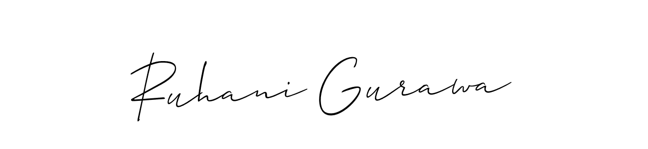 This is the best signature style for the Ruhani Gurawa name. Also you like these signature font (Allison_Script). Mix name signature. Ruhani Gurawa signature style 2 images and pictures png