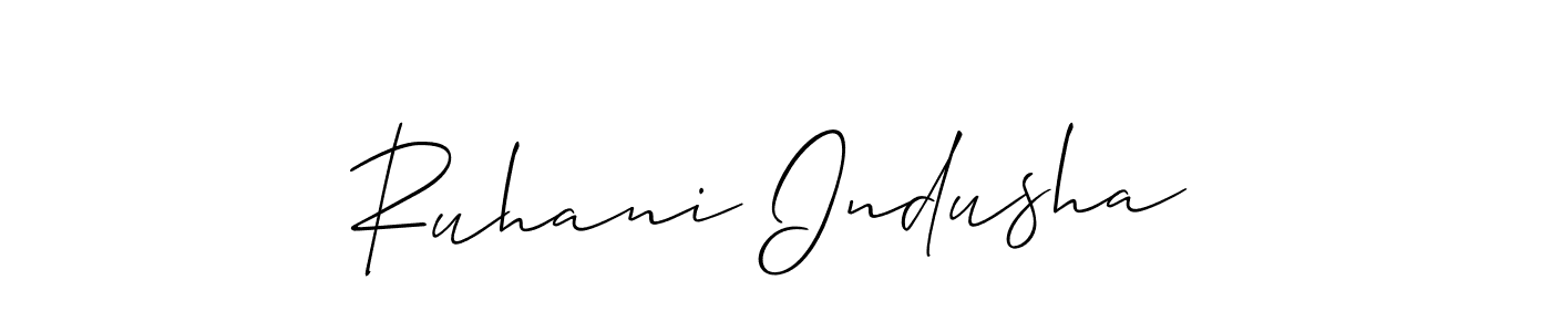 Check out images of Autograph of Ruhani Indusha name. Actor Ruhani Indusha Signature Style. Allison_Script is a professional sign style online. Ruhani Indusha signature style 2 images and pictures png