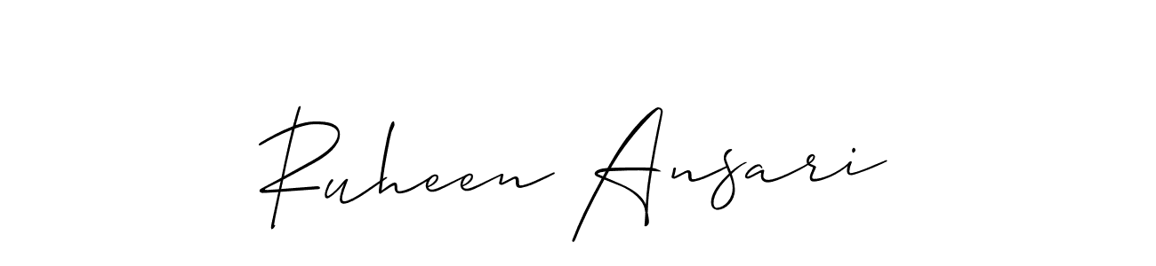 Make a short Ruheen Ansari signature style. Manage your documents anywhere anytime using Allison_Script. Create and add eSignatures, submit forms, share and send files easily. Ruheen Ansari signature style 2 images and pictures png