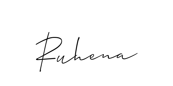 Make a beautiful signature design for name Ruhena. With this signature (Allison_Script) style, you can create a handwritten signature for free. Ruhena signature style 2 images and pictures png