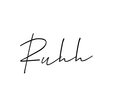 How to make Ruhh name signature. Use Allison_Script style for creating short signs online. This is the latest handwritten sign. Ruhh signature style 2 images and pictures png
