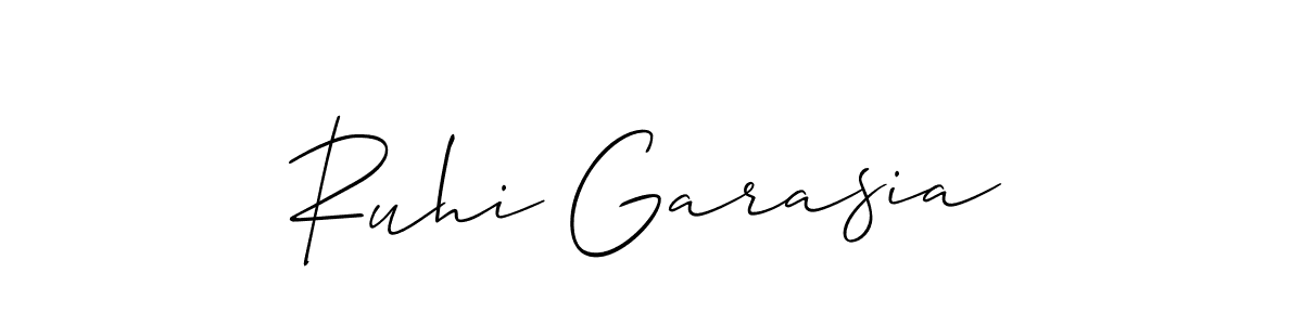 How to make Ruhi Garasia signature? Allison_Script is a professional autograph style. Create handwritten signature for Ruhi Garasia name. Ruhi Garasia signature style 2 images and pictures png