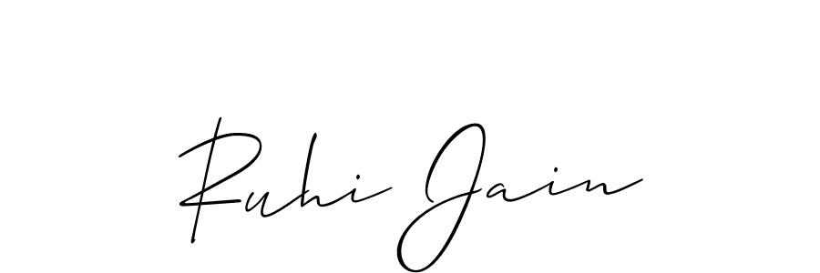 Make a beautiful signature design for name Ruhi Jain. With this signature (Allison_Script) style, you can create a handwritten signature for free. Ruhi Jain signature style 2 images and pictures png