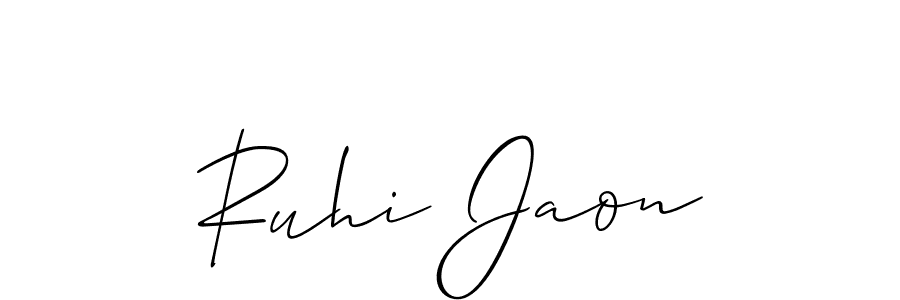 It looks lik you need a new signature style for name Ruhi Jaon. Design unique handwritten (Allison_Script) signature with our free signature maker in just a few clicks. Ruhi Jaon signature style 2 images and pictures png