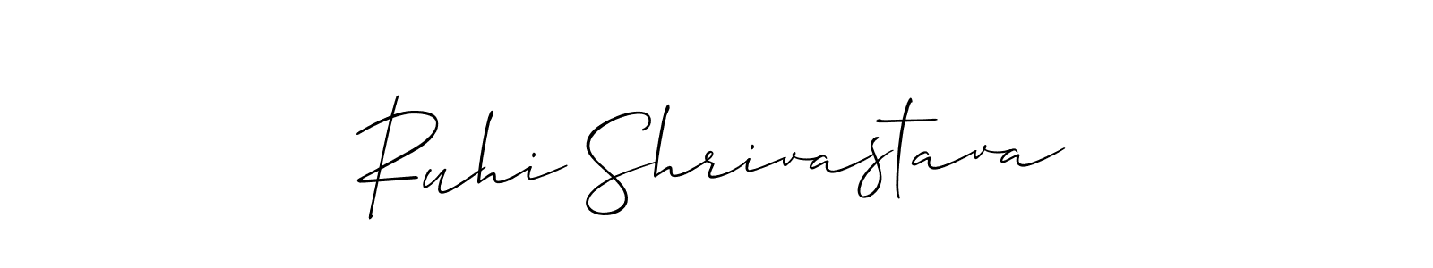 The best way (Allison_Script) to make a short signature is to pick only two or three words in your name. The name Ruhi Shrivastava include a total of six letters. For converting this name. Ruhi Shrivastava signature style 2 images and pictures png