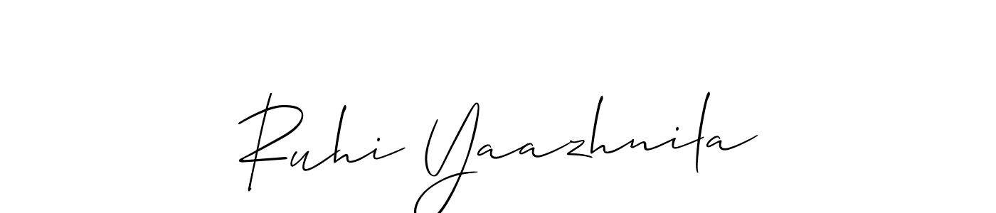 It looks lik you need a new signature style for name Ruhi Yaazhnila. Design unique handwritten (Allison_Script) signature with our free signature maker in just a few clicks. Ruhi Yaazhnila signature style 2 images and pictures png