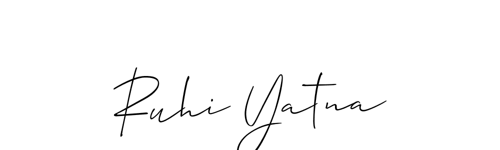 Make a beautiful signature design for name Ruhi Yatna. With this signature (Allison_Script) style, you can create a handwritten signature for free. Ruhi Yatna signature style 2 images and pictures png