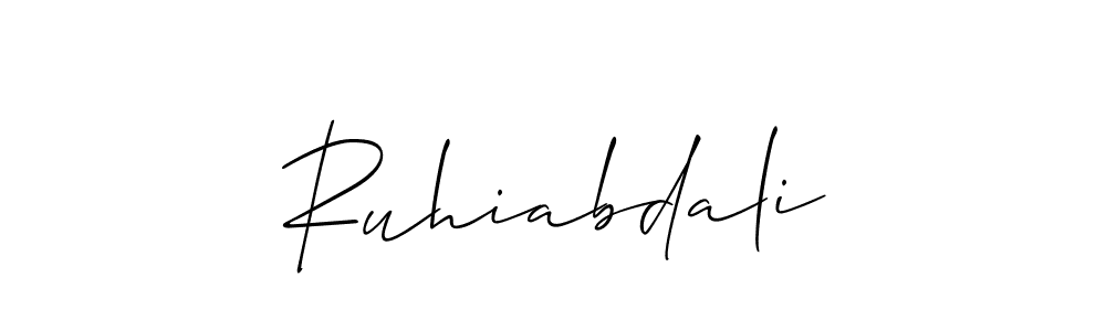 Similarly Allison_Script is the best handwritten signature design. Signature creator online .You can use it as an online autograph creator for name Ruhiabdali. Ruhiabdali signature style 2 images and pictures png