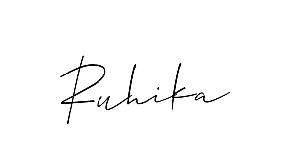 How to make Ruhika name signature. Use Allison_Script style for creating short signs online. This is the latest handwritten sign. Ruhika signature style 2 images and pictures png